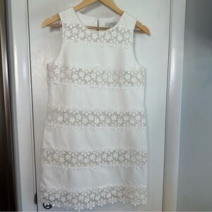 J. Crew Lace Striped Shift Dress. Color: Ivory. SIze: 4.